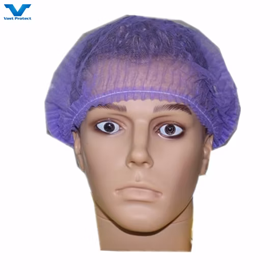 Mob não tecido descartável/Clip/Bouffant Cap PP10GSM/12GSM com elástico duplo/único